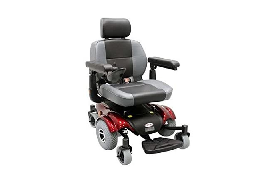 Upgraded Compact Mid - Wheel Power Chair Color: Burgundy