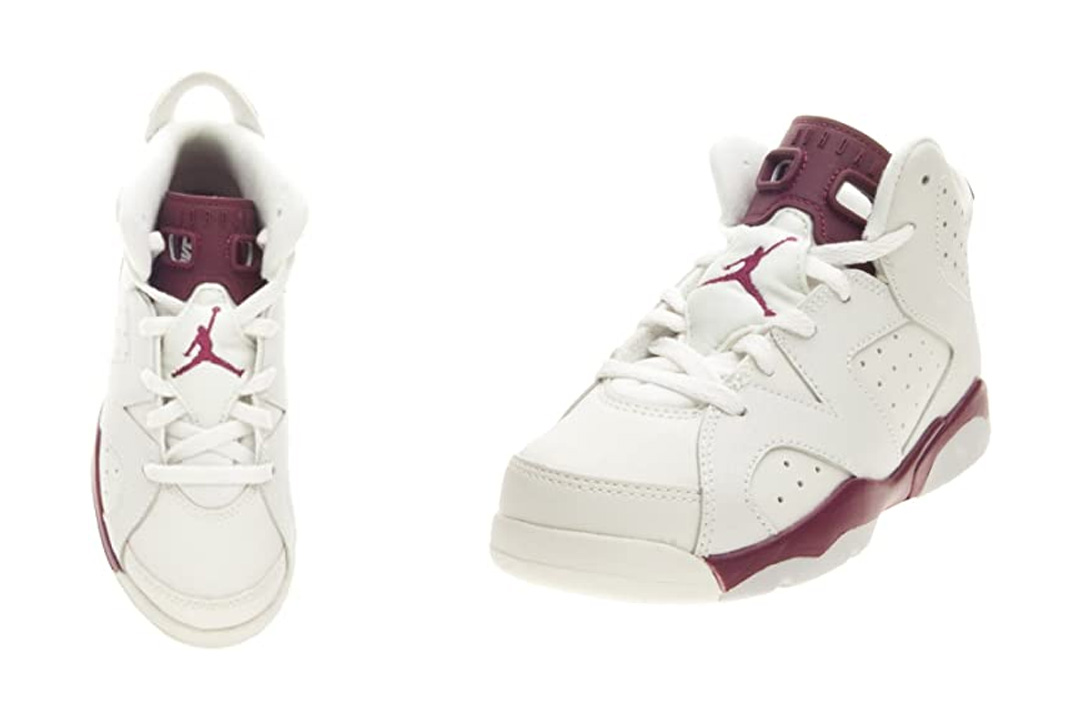 Jordan Air 6 Retro White Maroon Youth 3y