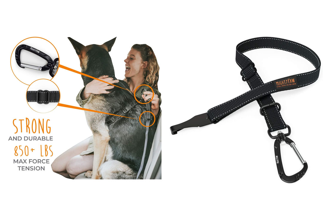 Mighty Paw Safety Belt, Dog Seat Belt, Heavy Duty Attachment, Carabiner