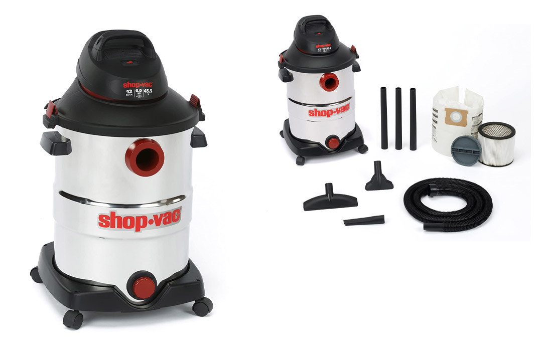 Shop-Vac 5986200 12-Gallon 6.0 Peak HP Stainless Steel Wet Dry Vacuum