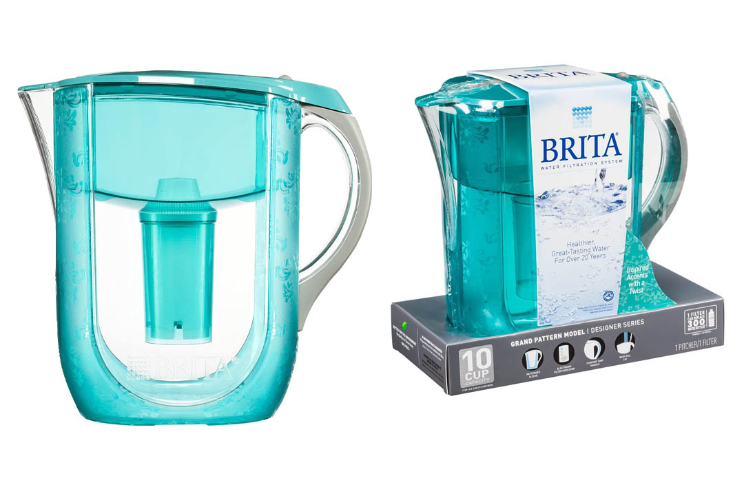 Brita Grand Water Filter Pitcher, Turquoise Versailles, 10 Cup