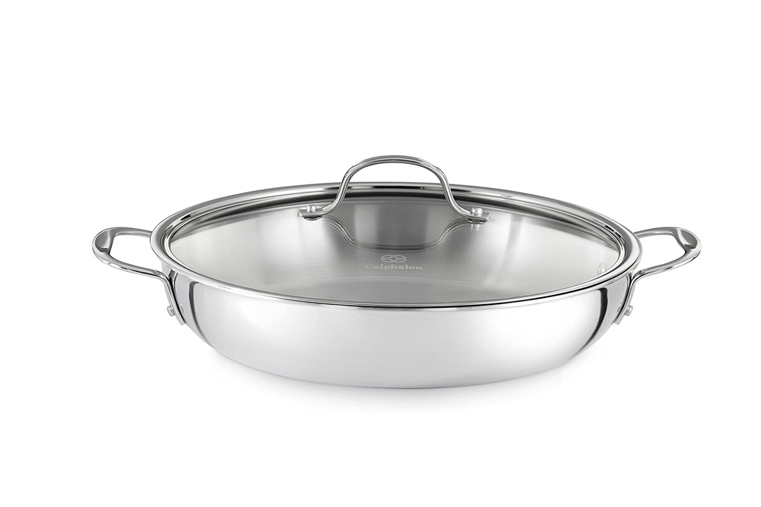 Calphalon Tri-Ply 12-Inch Stainless Steel Everyday Pan with Cover