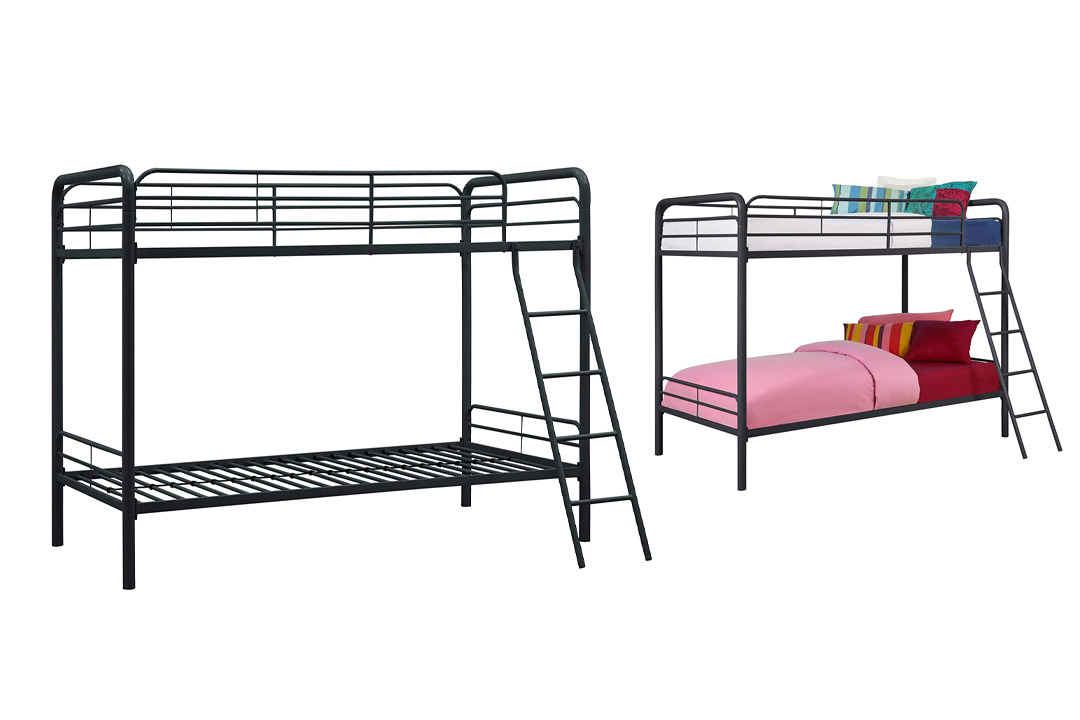 DHP Twin Over Twin, Metal Bunk Bed - Black