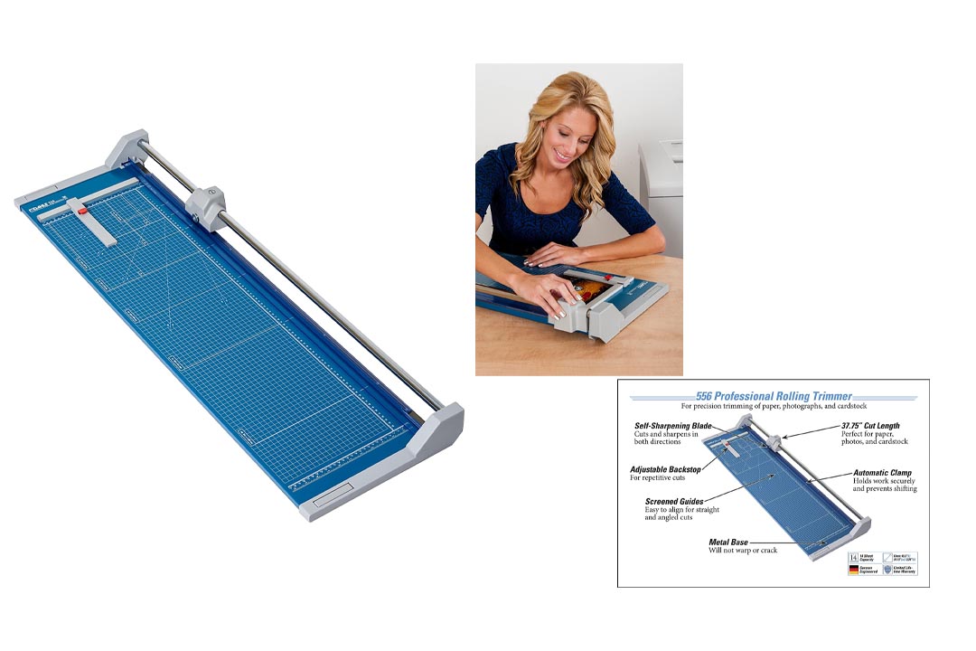 Dahle 556 Professional Rolling Trimmer, Up to 14 Sheet Capacity, 37 3/4" Cut Length