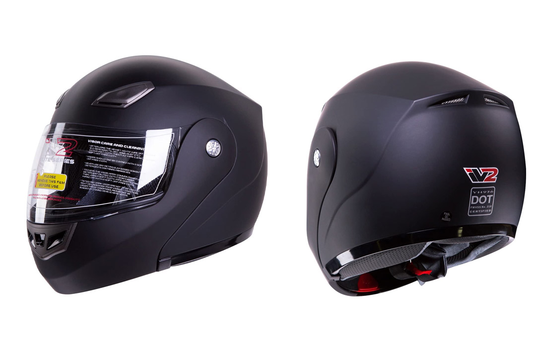 Modular Flip-up Motorcycle Helmet Matte Flat Black DOT #936