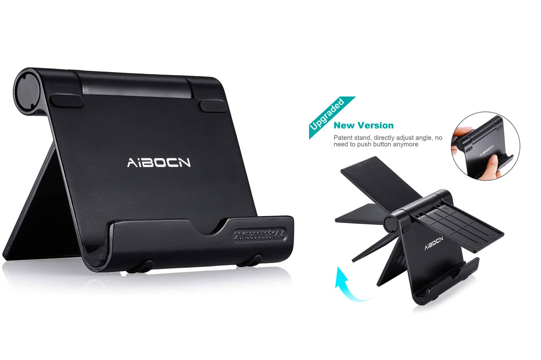 The Aibocn Upgraded Multi-Angle Aluminum Stand for Tablets Smartphones