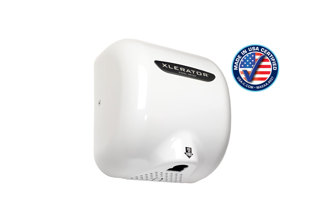  XLERATOR XL-BW Automatic High Speed Hand Dryer with White Thermoset Plastic Cover and 1.1 Noise Reduction Nozzle, 12.5 A, 110/120 V