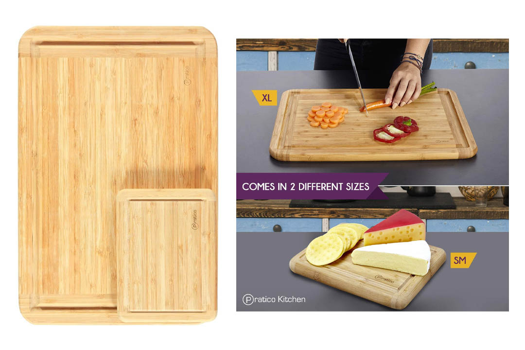 Bamboo Cutting Board and Serving Tray with Juice Groove