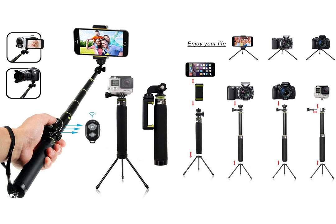 Bluetooth Selfie Stick, LENDOO Extendable Monopod with Tripod Stand