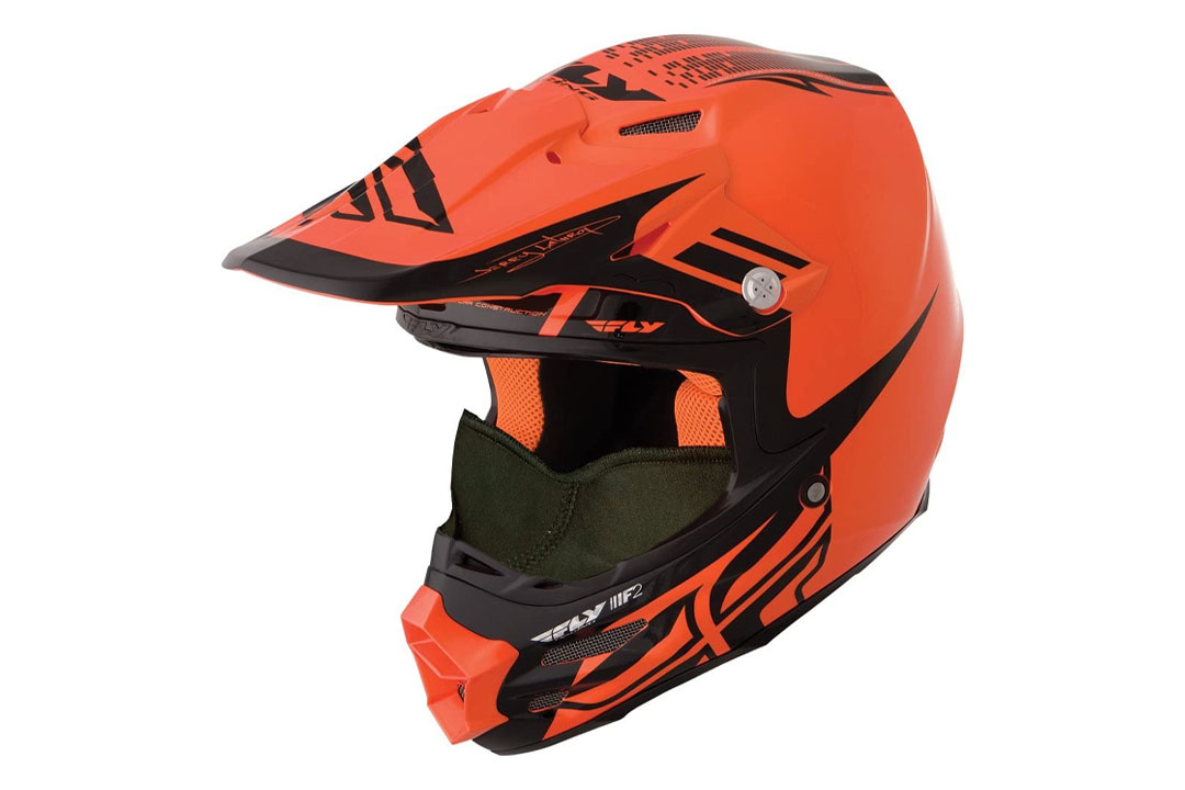 HMK Fly Racing F2 Carbon Dubstep Helmet, Distinct Name: Orange/Black, Gender: Mens/Unisex