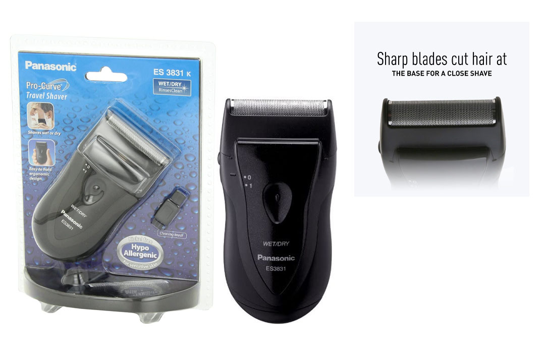 Panasonic ES3831K Single Blade Travel Shaver, Black