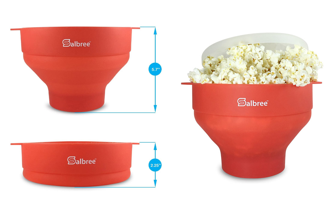 Popcorn Maker - FDA Approved and BPA Free, Silicone Microwave Popcorn Popper Machine by Salbree