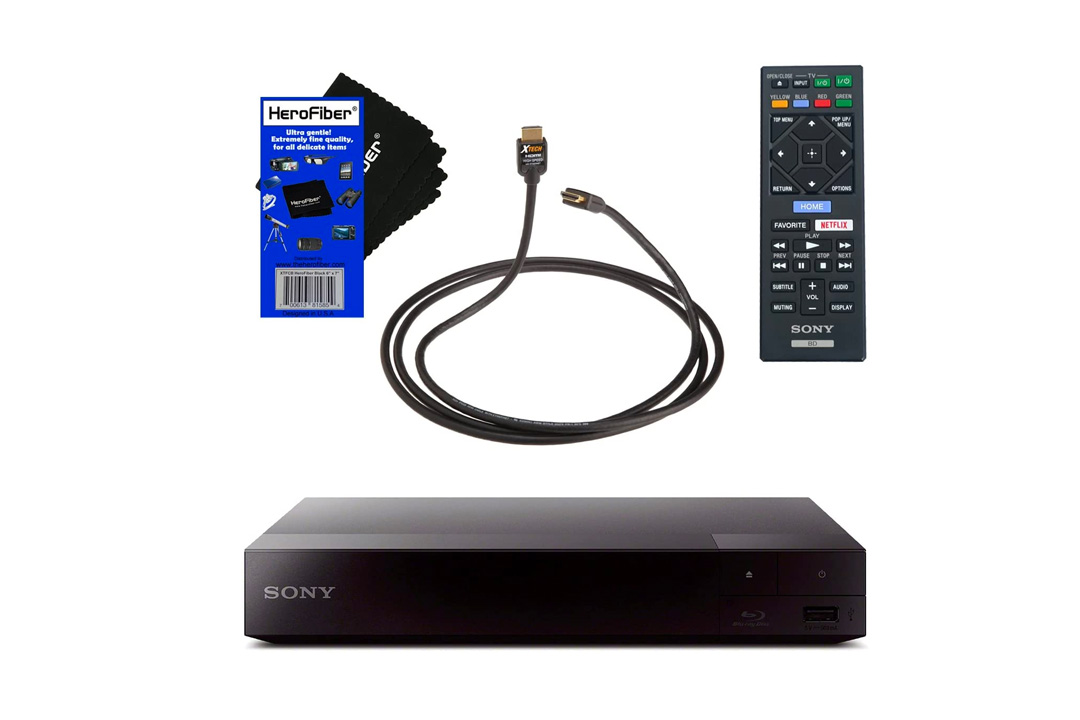 Sony BDP-S3700 Blu-Ray Disc Player with High-Speed HDMI Cable with Ethernet