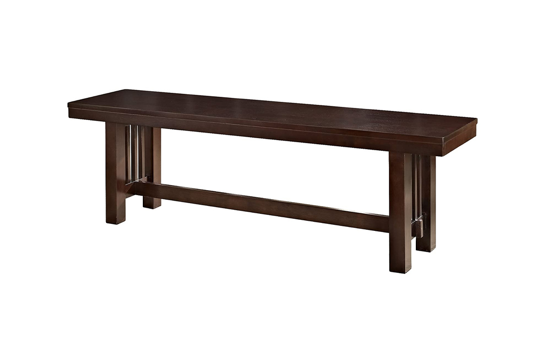 WE Furniture Solid Wood Cappuccino Dining Bench