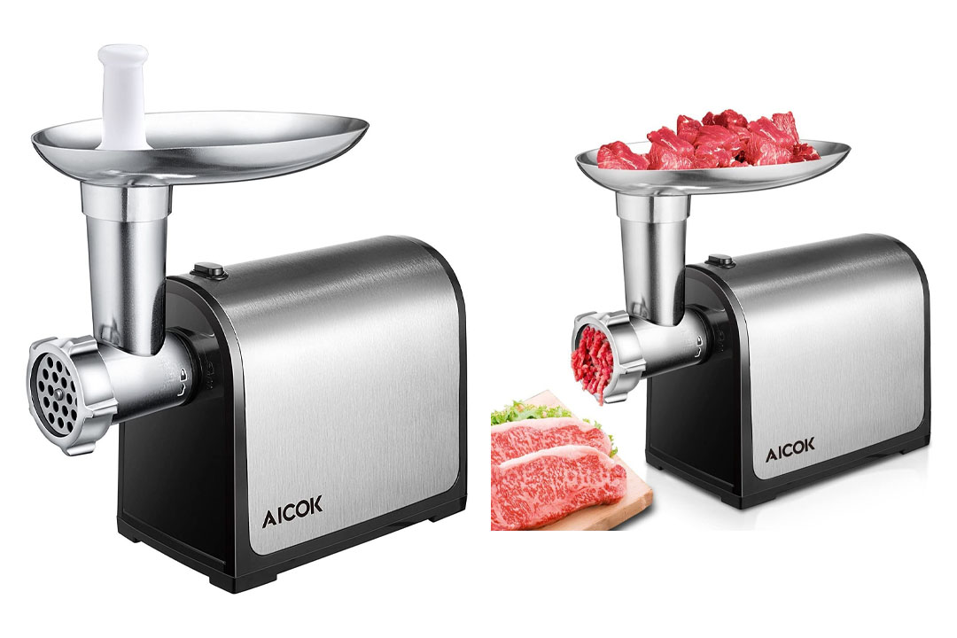 Aicok Electric Meat Grinder, Stainless Steel Meat Mincer & Sausage Stuffer, Heavy Duty Food Grinder