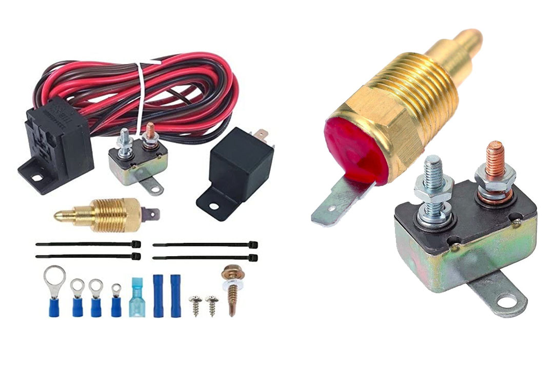 American Volt 180'f Electric Fan Thermostat Wiring Install Kit 3/8" Npt Complete Relay Switch