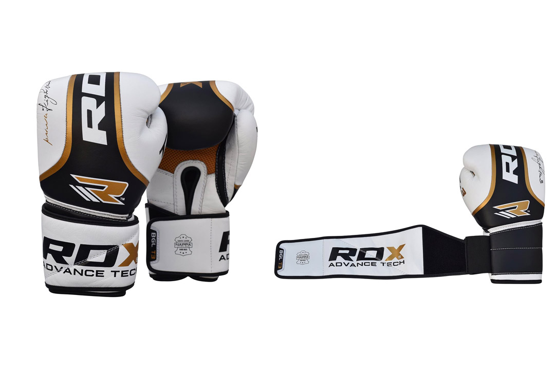 Authentic RDX Cow Hide Leather Ultra Gold Boxing Gloves