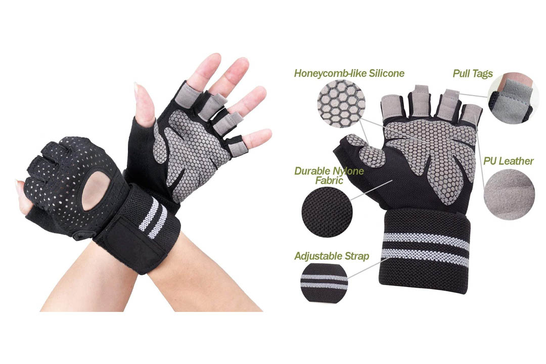 Breathable Ultralight Weight Lifting Sport Gloves, Gym Workout Exercise Gloves with Wrist Wrap Support