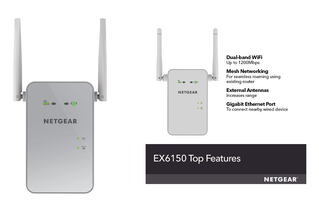 Netgear AC1200 Wi-Fi Range Extender Dual Band Gigabit
