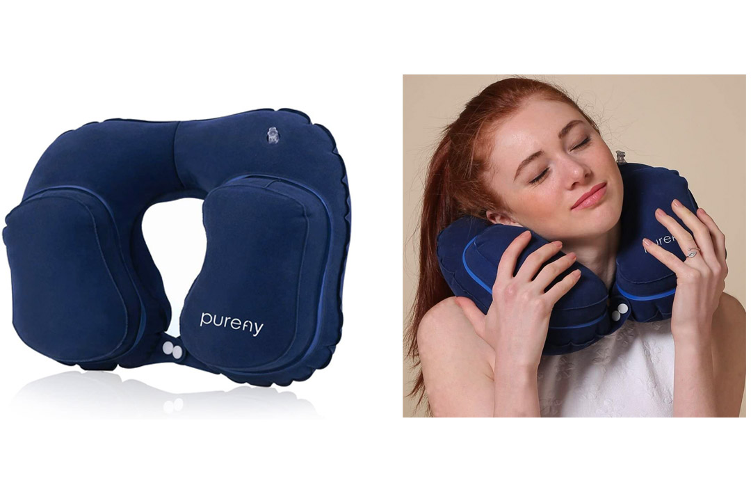 Purefly Inflatable Travel Neck Pillow