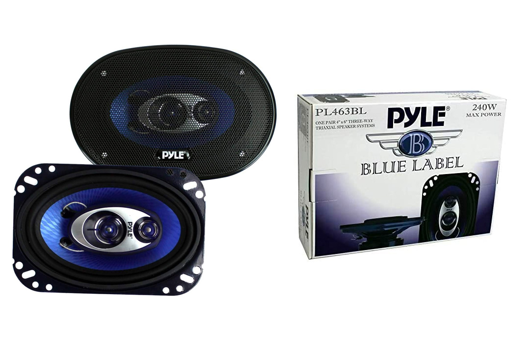 Pyle 4'' x 6'' Three-Way Sound Speaker System - Pro Mid Range Triaxial Loud Audio 240 Watt