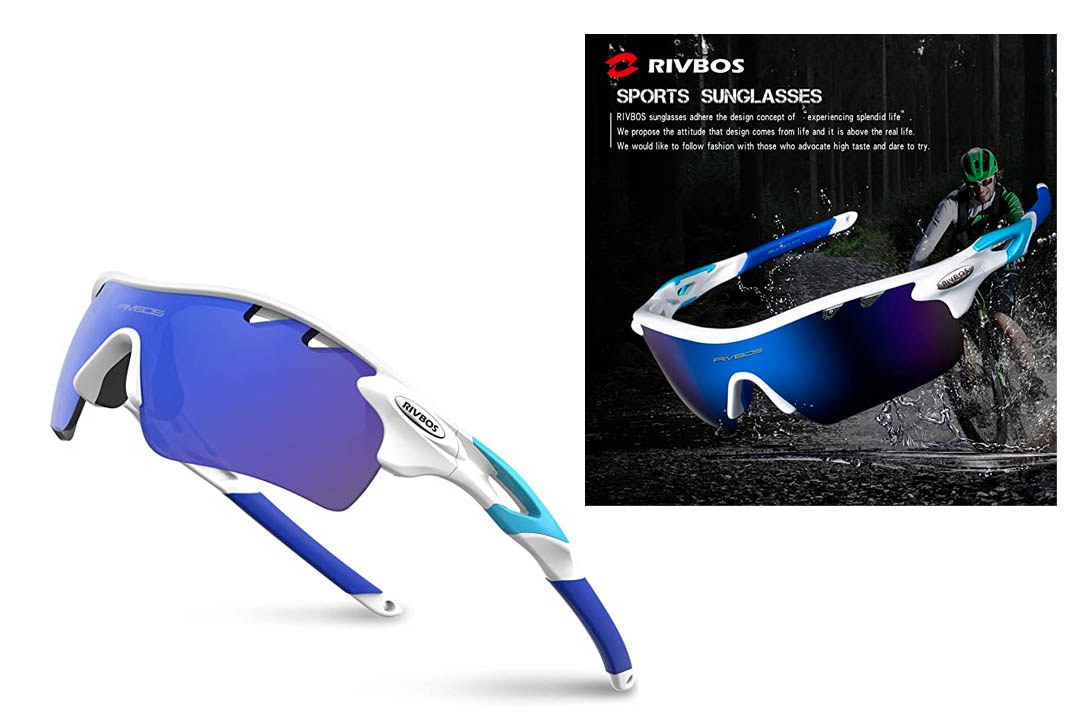RIVBOS® 801 Polarized Sports Sunglasses with 5 Interchangeable Lenses