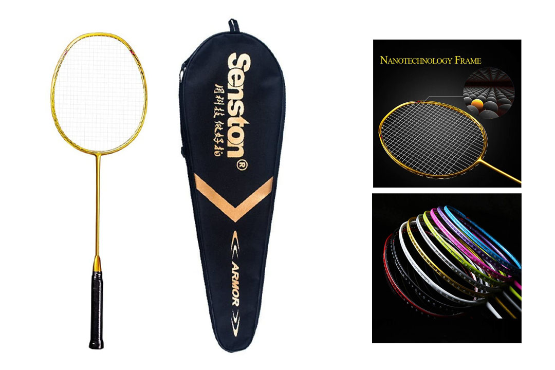 Senston N80 Graphite Single High-grade Badminton Racquet, Professional Carbon Fiber Badminton Racket, Carrying Bag Included